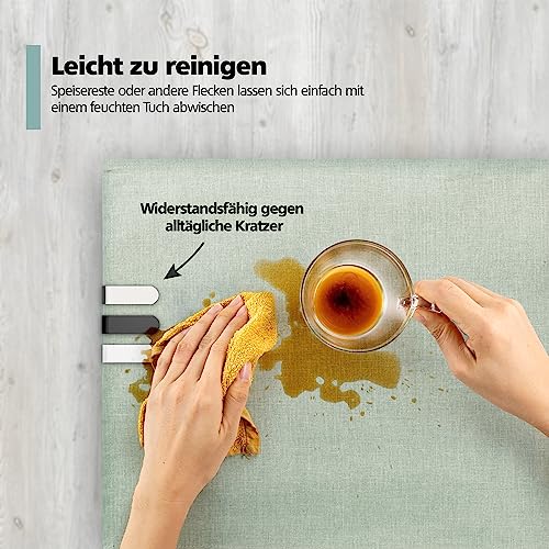 Foto von virea 8 x Tischtuchklammern Weiß für Plattenstärke von 3cm - - Tischdeckenklammern aus Edelstahl für innen und außen - - Leicht abwaschbare Tischtuchklemmen - - Klemmen mit abgerundeten Kanten