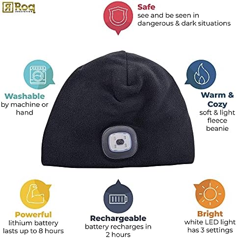 Fleece Beanie Hat with LED Light 