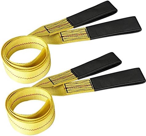 2pcs 2 inch by 6 feet Lifting Strap 3000 lbs Load Capacity and 9000 lbs Breaking Strength Eye-Eye Web Sling by Big Autoparts