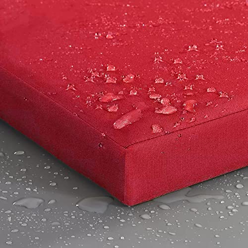 JABGF Outdoor Indoor Bench Cushion for Garden Patio, Soft Waterproof Furniture Seat Pad Non-Slip Removable Chair Seat Pad, Personalized Replacement Cushion (39x11x1.2inch,Red)