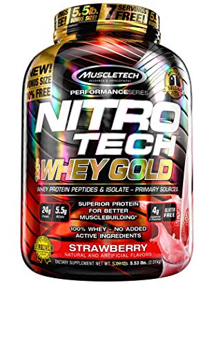 Preisvergleich Produktbild MuscleTech Nitro-Tech 100% Whey Gold, Strawberry - 2510g