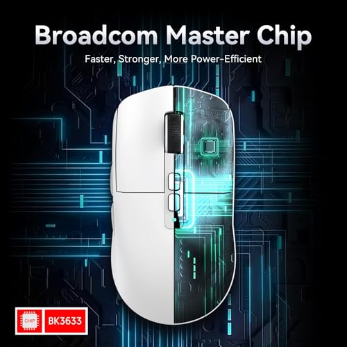 Image of ATTACK SHARK X6 Lightweight Wireless Gaming Mouse with RGB Backlight Charging Base,Tri-Mode Wired /2.4GHz /BT5.2,26K DPI, PAW3395 Optical Sensor,HUANO Switch,5programmable Buttons,PC /Mac(White)