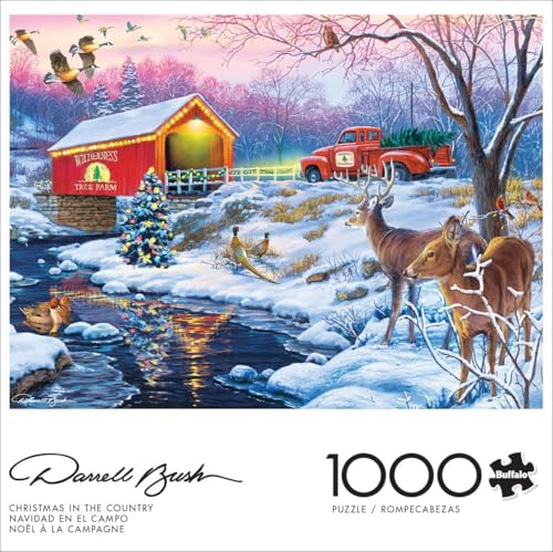 Rompecabezas Buffalo Games - Navidad en el Campo - 1000 piezas para adultos | Arte de Darrell Bush, Hecho en EE.UU., Cartón reciclado, Tamaño final 26,75 x 19,75 pulgadas, Incluye póster, Ideal para regalar y enmarcar miniatura 3