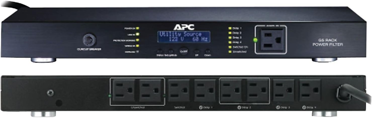 APC G5blk 9 Outlet Surge Protector, 3400 Joules, Black