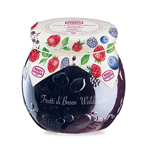 Menz&Gasser, Confettura Extra di Frutti di Bosco Edel Plus, Ideale come Colazione o Spuntino, con Frutta di Alta Qualità in pezzi, 1 Vaso x 620 g