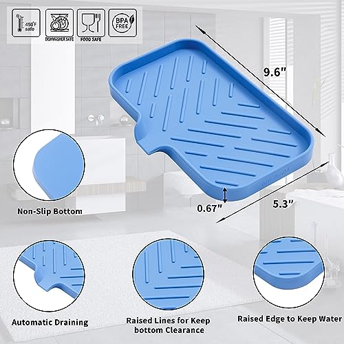 image for MicoYang Silicone Bathroom Soap Dishes with Drain Spout Bathroom and K
