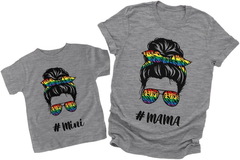 Matching Shirts Mother and Daughter Mommy and Me T Shirts Rainbow Mama