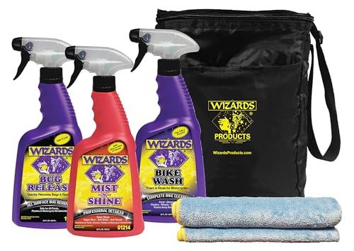 Wizards Motorcycle Cleaning Kit - Bike Wash Foam...