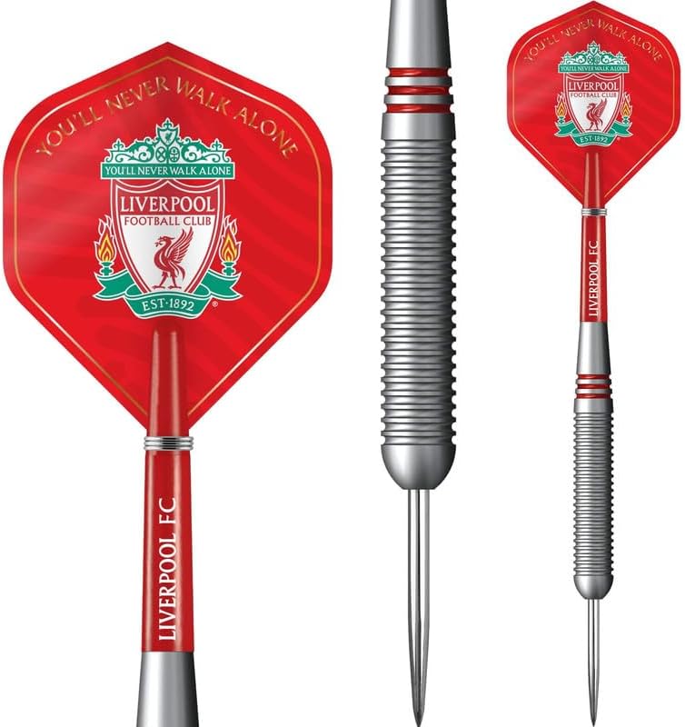 FOCO Officially Licensed Liverpool Football Club Steel Tip Brass Darts Set The Reds FC, 22g.