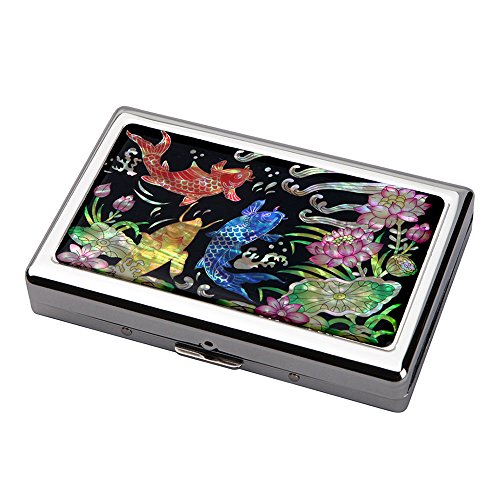 Fish Lotus Pond Mother of Pearl Card Holder