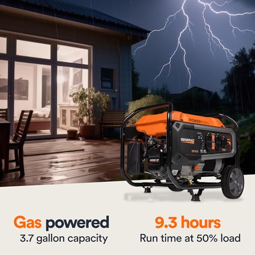 Generac 7678 GP3600 3,600-Watt Gas-Powered Portable Generator - Powerrush Advanced Technology - Durable Design and Reliable Power for Emergencies and Recreation - CARB Compliant - Image 5