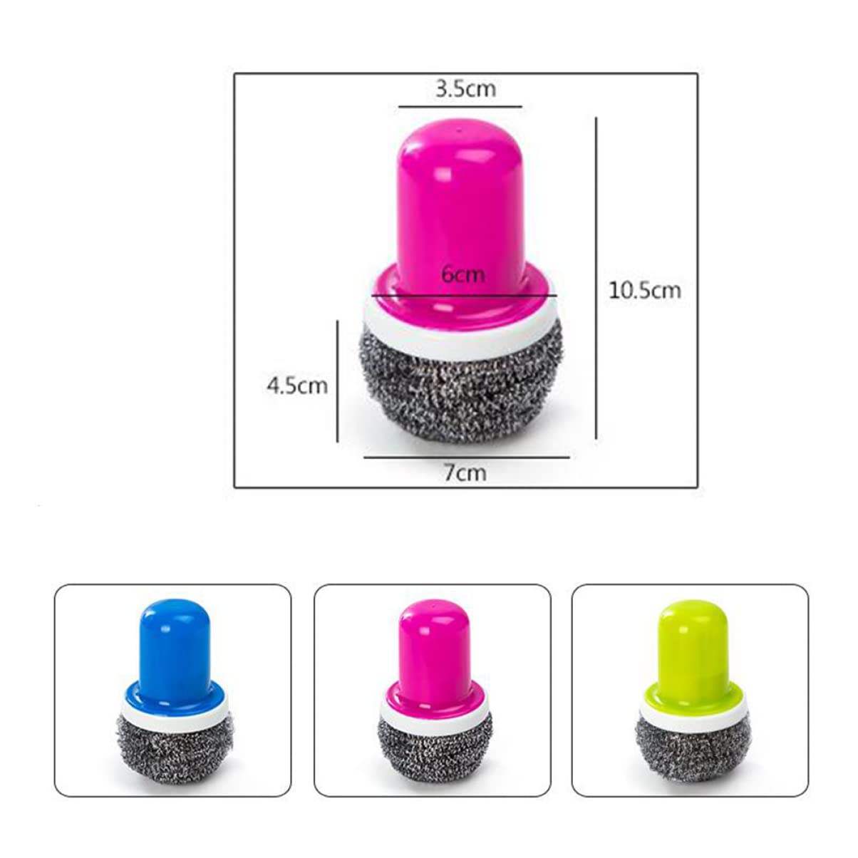 Holibanna 5Pcs Stainless Steel Wire Cleaning Brush with Handle for Effortless Kitchen Scrubbing for Pots Pans Dishes and Durable and Blue