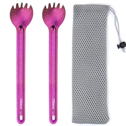 Image of Titanium Spork Long Handle, 8.7 inch Camping Spork, Backpacking Spoon, Ultra Lightweight Camping Utensil for Backpacking, Hiking, Travel