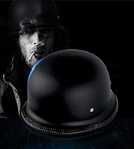 Miniatura 4 de Medio casco alemán, para adultos, de verano, hecho a mano, estilo vintage, casco, casco de motocicleta, scooter, casco genial para hombres y mujeres