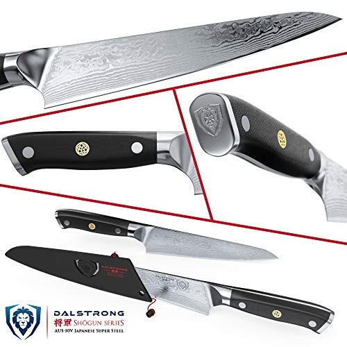 DALSTRONG Chef Knife - 7" Shogun Series - Damascus - Japanese AUS-10V Super Steel -G10 Handle - w/Sheath - Thumbnail 3