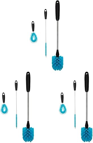 Miniatura 1 de BESPORTBLE 3 juegos de paja de lavado estrecha conveniente decantador frasco botella de copa de vino limpieza de agua cerveza botella larga