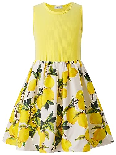 Bonny Billy Girl's Floral Print Cotton Beach Summer Tank Dresses3