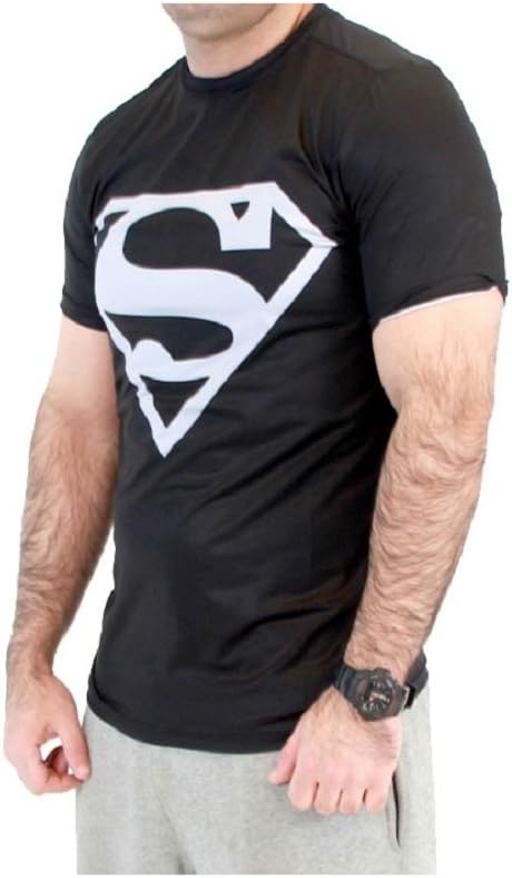 DC Comics Superman Silver Logo Men's Performance Compression Athletic T-Shirt