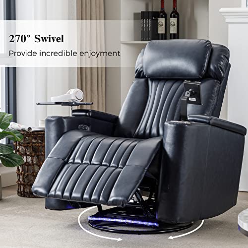 Sillón reclinable eléctrico poliuretano azul miniatura 7