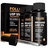 5% Minoxidil for Men and Women Lotion - 3 Months - Hair Growth Topical for Scalp and Beard with Biot