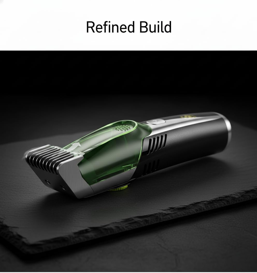 Tondeuse Barbe Premium avec Aspiration, Bartschneider Herren Haut de Gamme Sans Fil, Lames Acier Précises, Finition Étanche IPX6, Rasoir Barbe Électrique pour Salle de Bain Soignée et Confort (Blau)