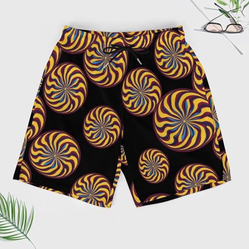 Colorful Spiral Pattern Beach Shorts for Men Swim Trunks Quick Dry Swim Shorts with Compression Liner Pocket3