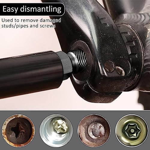 10 Pcs Screw Extractor Set, Broken Bolt Remover, Hex Head Bolt Extractor Set, Multi-Spline Easy Out Bolt Extractor Set, Stripped Fastener Tool for Removing Broken Studs, Bolts, Screws