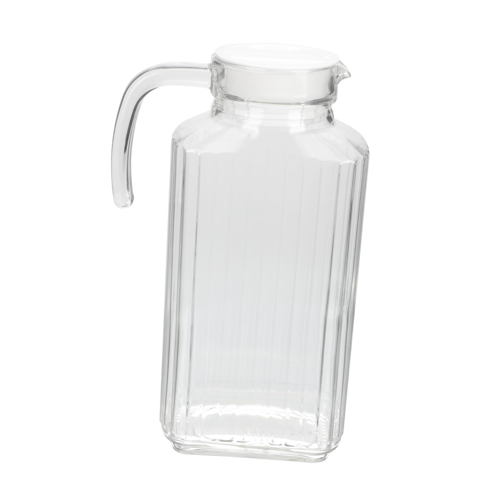 COLLBATH Glas Wasserkrug mit Deckel 1,7 L Auslaufsicher und Spritzgeschützt Großer Getränkebehälter für Kaltes Wasser Saft und Limonade