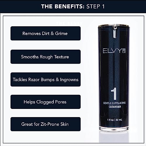 Elvy Lab’s Exfoliating Face Wash For Men - Aha/Bha & Glycolic Acid Face Wash For Men – Men’s Acne Face Wash - Highly Effective On Breakouts & Razor Bumps - 1 Fl Oz | 30 Ml #TOP1