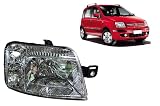 Generico Faro Proiettore Destro Fiat Panda 169 2003 2009 H4 Connettore Giallo Regolazione Elettrica Fanale Anteriore Senza Lampadina