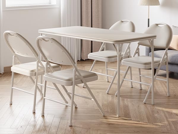 coucheta 5-Piece Rectangle Folding Table and...