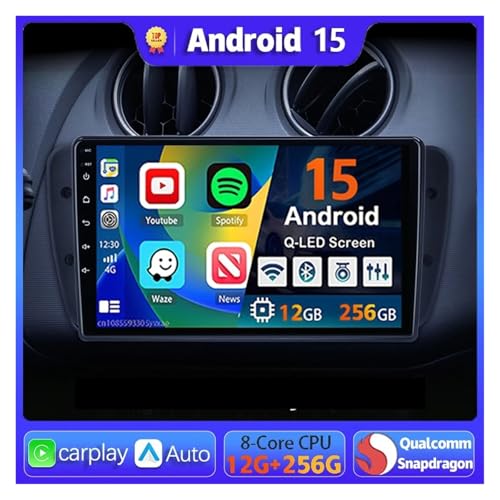 Radio de coche Android 15 con pantalla táctil, Carplay y cámara trasera 3
