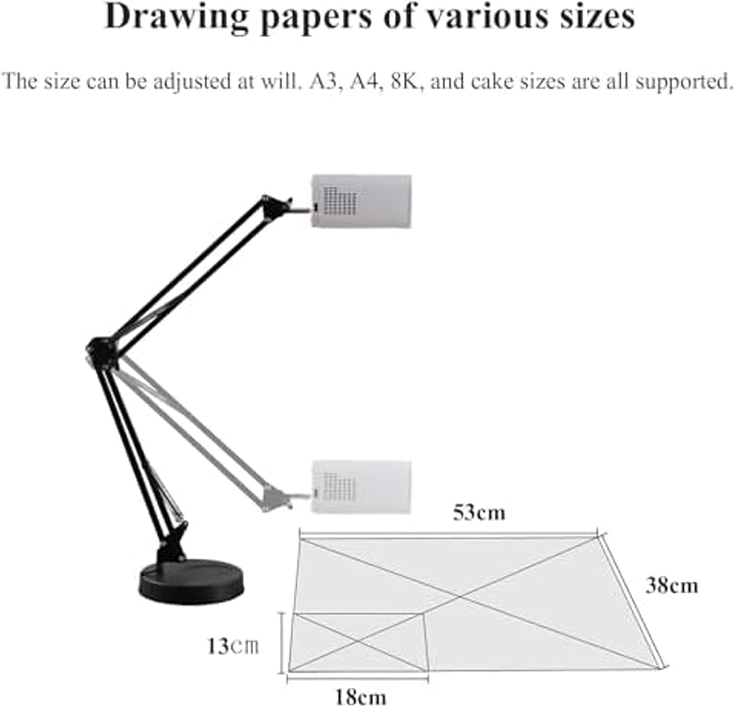 Proiettore per tracciare disegno pittura con supporto pieghevole, messa a fuoco regolabile e dimensioni dell'immagine, correzione deformità dei bordi, ideale per artisti principianti