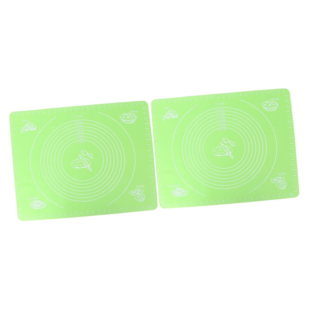 OUNONA 2piezas Alfombrilla De Silicona Extra Con Medidas Antiadherente Para Amasar Hornear y Preparar Pizza Para Cocinas Verde