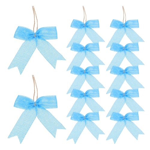 Lazos de arpillera preatados azules para ahorrar tiempo en la decoración de Navidad 2