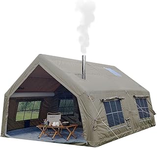 4 Season 5-6 Person Deluxe Family Tent Camping Tent with Separate Living And Sleeping Area,3000mm Waterproof Large Pop-Up Tent with Pump and Stove Jack Hole