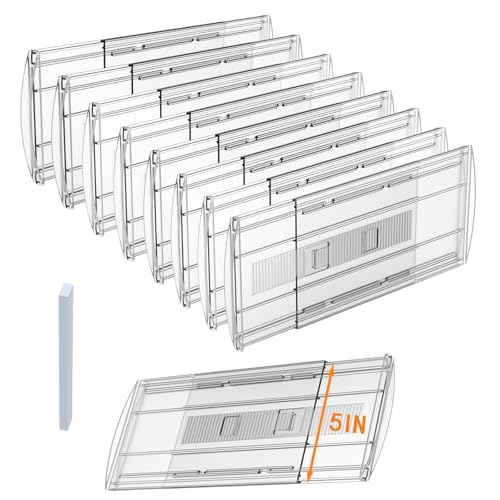 SPEREELER 8 Pack Adjustable Drawer Dividers for Clothes,5" High Expandable