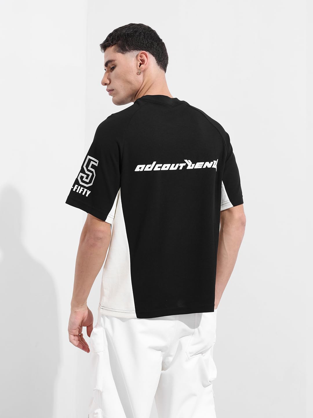 The Indian Garage Co Męska koszulka z nadrukiem graficznym z okrągłym dekoltem i półrękawami