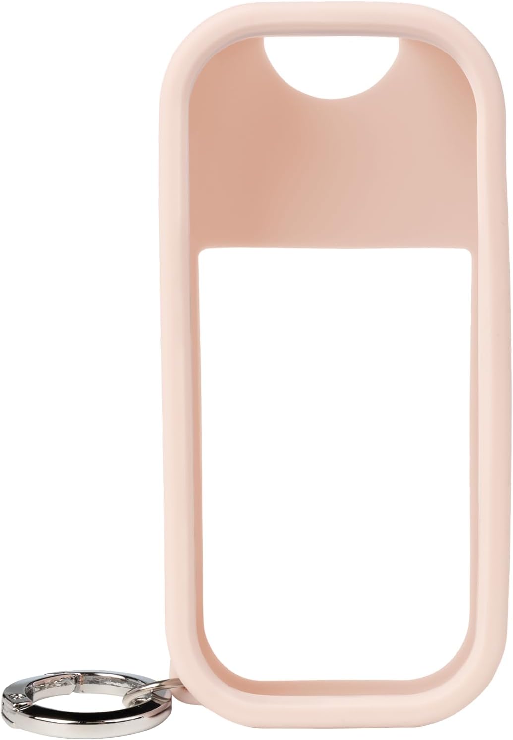 Touchland Body & Hair Fragrance Mist Case – Compatible only with 2 FL OZ Body Spray – Silicone Case with Keyring, Rosy White