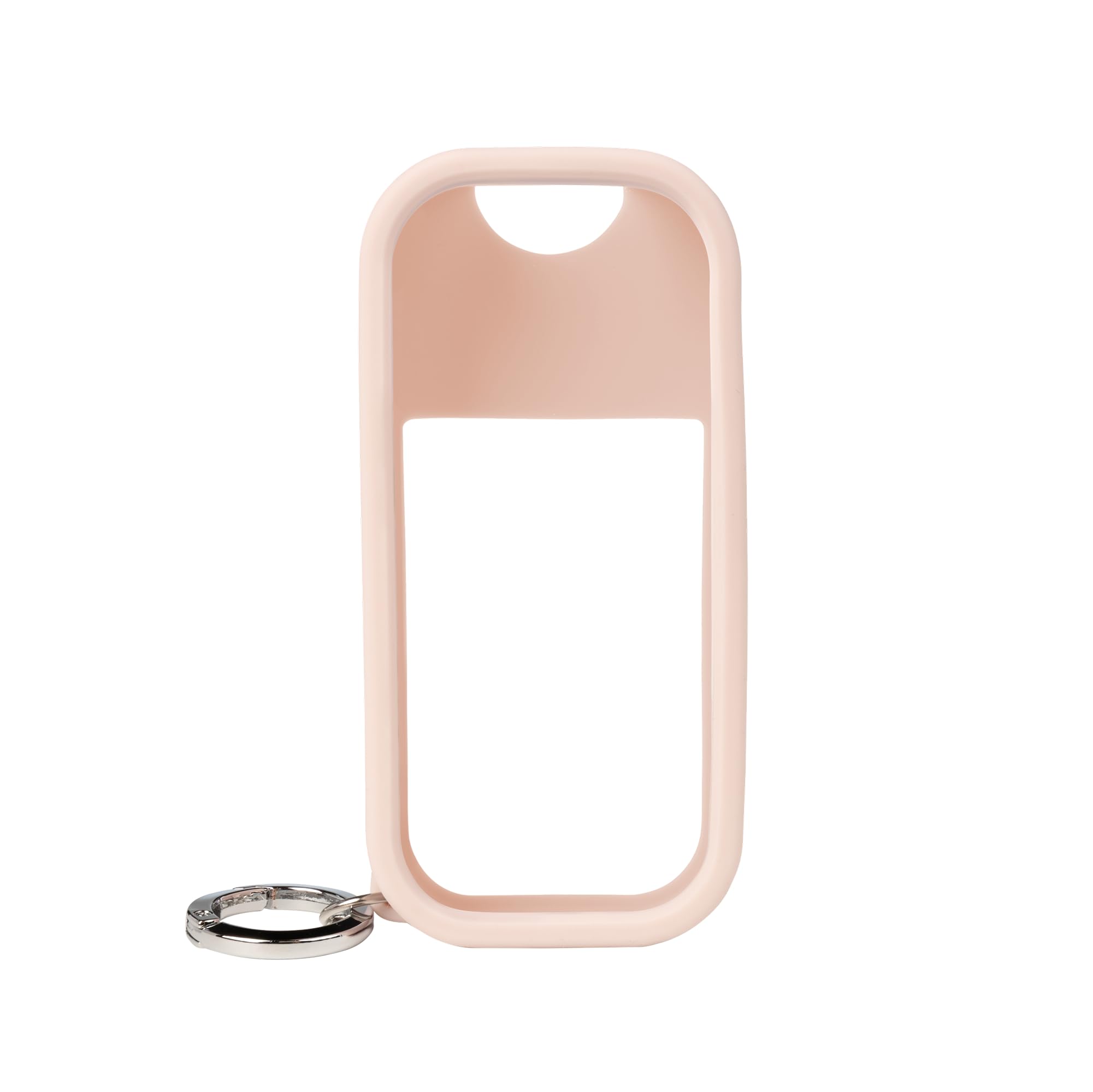 Touchland Body & Hair Fragrance Mist Case – Compatible only with 2 FL OZ Body Spray – Silicone Case with Keyring, Rosy White