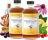 Mickelberry Gardens Throat & Lung Honey Tonic: Wellness Syrup, Natural Sore Throat Relief, Immune Support & Cough Suppressant for Adults & Kids (4 oz, 2 Pack)