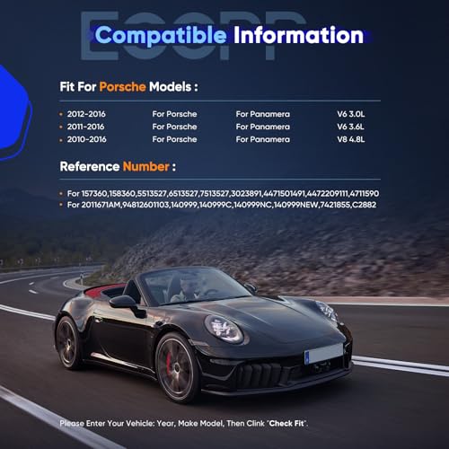 Image of ECCPP AC Compressor 2011-2016 for Porsche Panamera 3.6L | 157360,158360 Fast Cooling AC Compressor with Clutch Low Vibration Under 72db Reduces Engine Load Fuel Efficient