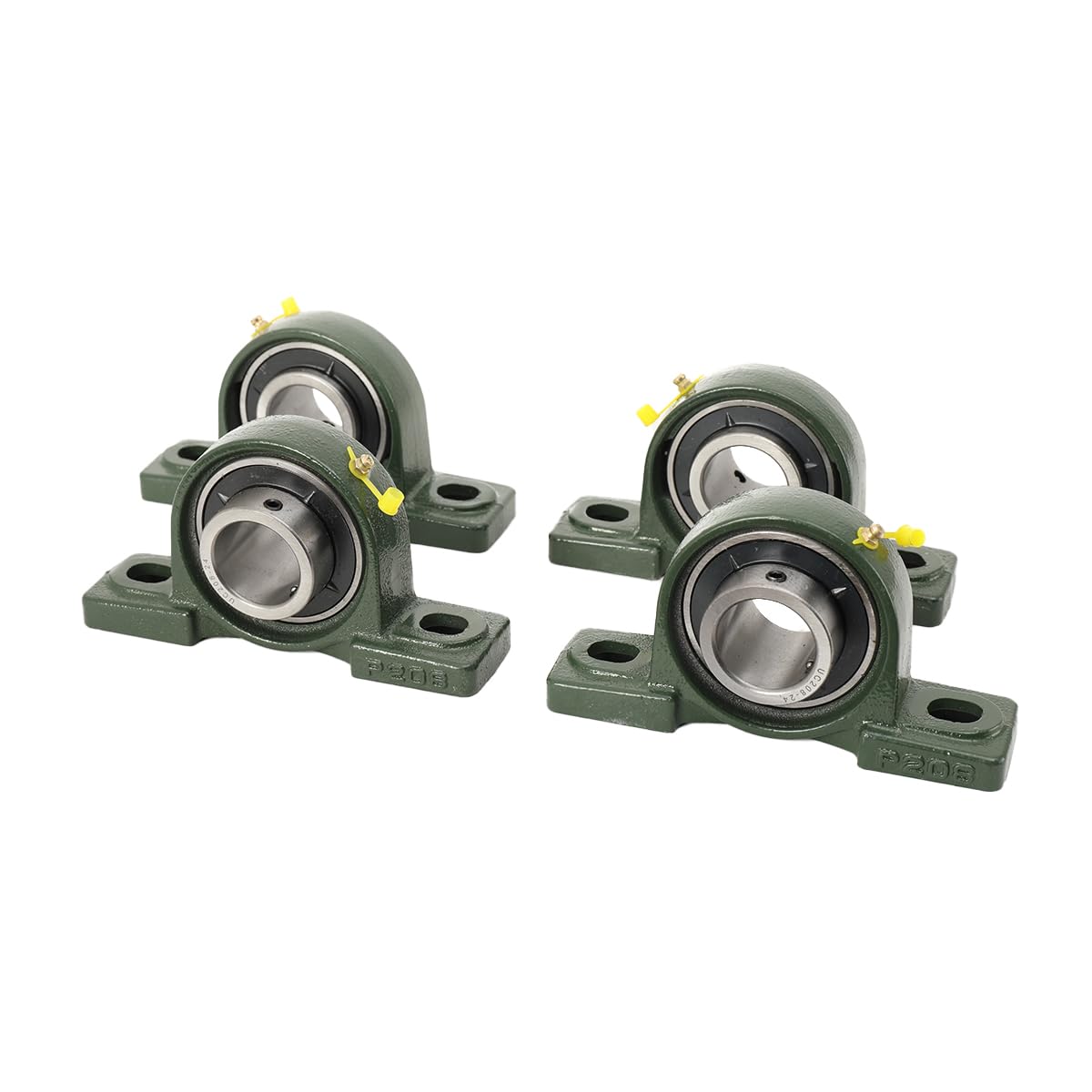 Juego de 4 rodamientos UCP 208, unidad de rodamiento vertical, tipo P, rodamiento lineal, diámetro del eje (ID) 38,1 mm para máquinas de carga M