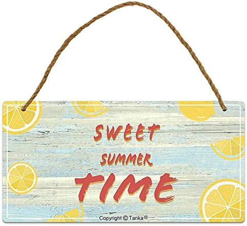 Sweet Summer Time Retro Wooden Public Decorative Hanging Sign for Home Door Fence Vintage Wall Plaques Decoration(5x10Inches)