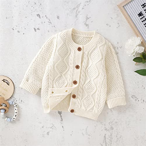 Baby Boy Girl Knit Cardigan Sweater Newborn Fall Cute Warm Buttons Sweatshirt Crewneck Long Sleeve Lightweight Pullover3
