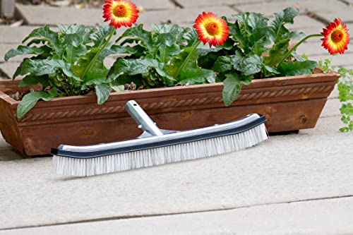 Poolmaster 20173 18-Inch Swimming Pool Brush With Aluminum-Back And Combo Bristles, Premier Collection #TOP5