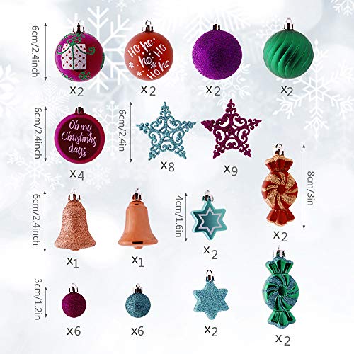 Valery Madelyn Palline di Natale 50 Pezzi 4-9cm