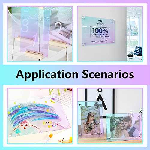 Image of Rainbow Color Acrylic Sheet, 2 Pcs Translucent Color Radiant Plexiglass Plastic Sheet for DIY Painting, Arts and Crafts, Decoration, 7.9 * 11.8 Inches, 3mm Thickness