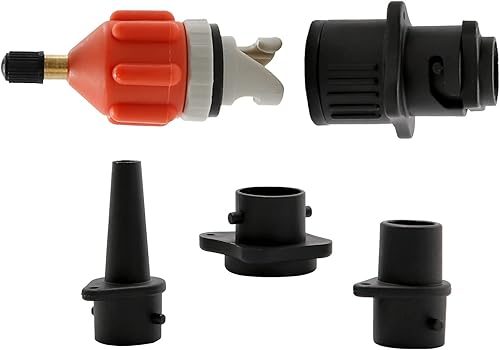 Miniatura 7 de Vkinman Adaptador de bomba SUP, bomba de aire inflable para barco, kit de adaptador de válvula de aire, boquilla de aire, cabezal de conversión