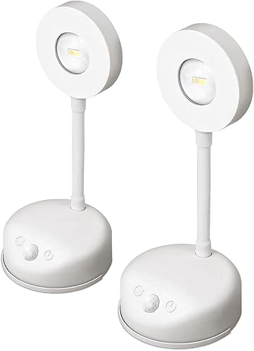 GARTO Spotlight Battery Operated, Motion Sensor Picture Light LED Cat-Eye Bulb Wall Sconce, Stick on Display Accent Lighting Dimmable 360 Rotation